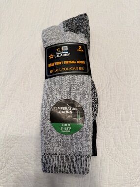 U.S. Army Gray & Black Heavy Duty Thermal Socks - 2 Pack